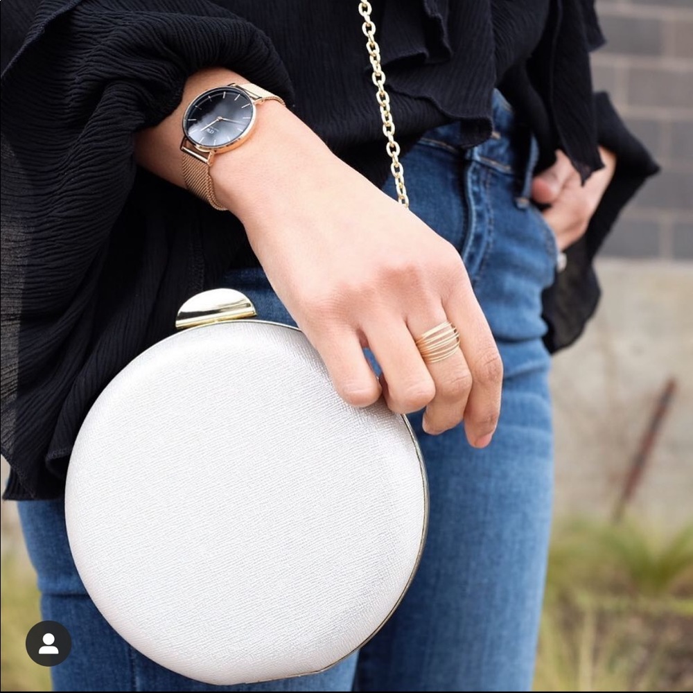 Round Silver & Gold clutch purse